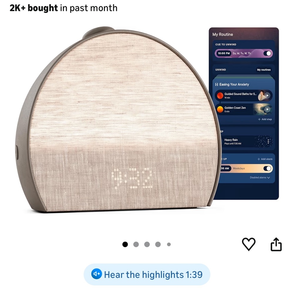 *BARELY USED* Hatch Restore 2 Alarm - Latte 2022 edition